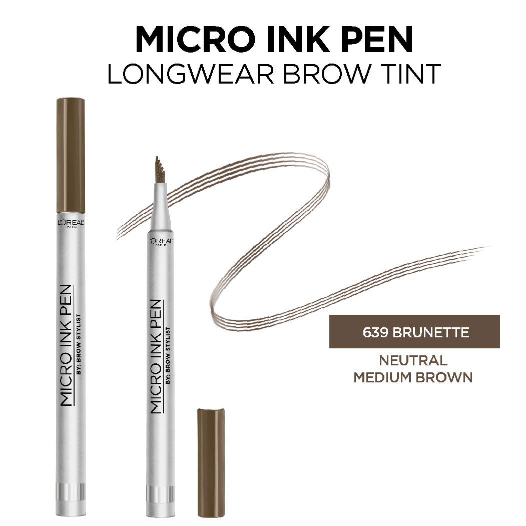L'ORÉAL PARIS Brow Stylist Micro Ink Pen by Brow Stylist, Up to 48HR Wear, 639 Brunette, 0.033 fl. oz.-071249410479-LR-333978-3-LR eShop