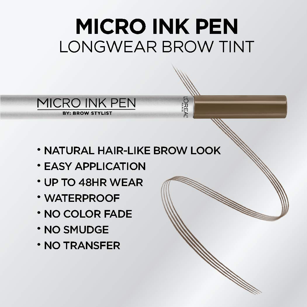 L'ORÉAL PARIS Brow Stylist Micro Ink Pen by Brow Stylist, Up to 48HR Wear, 639 Brunette, 0.033 fl. oz.-071249410479-LR-333978-5-LR eShop