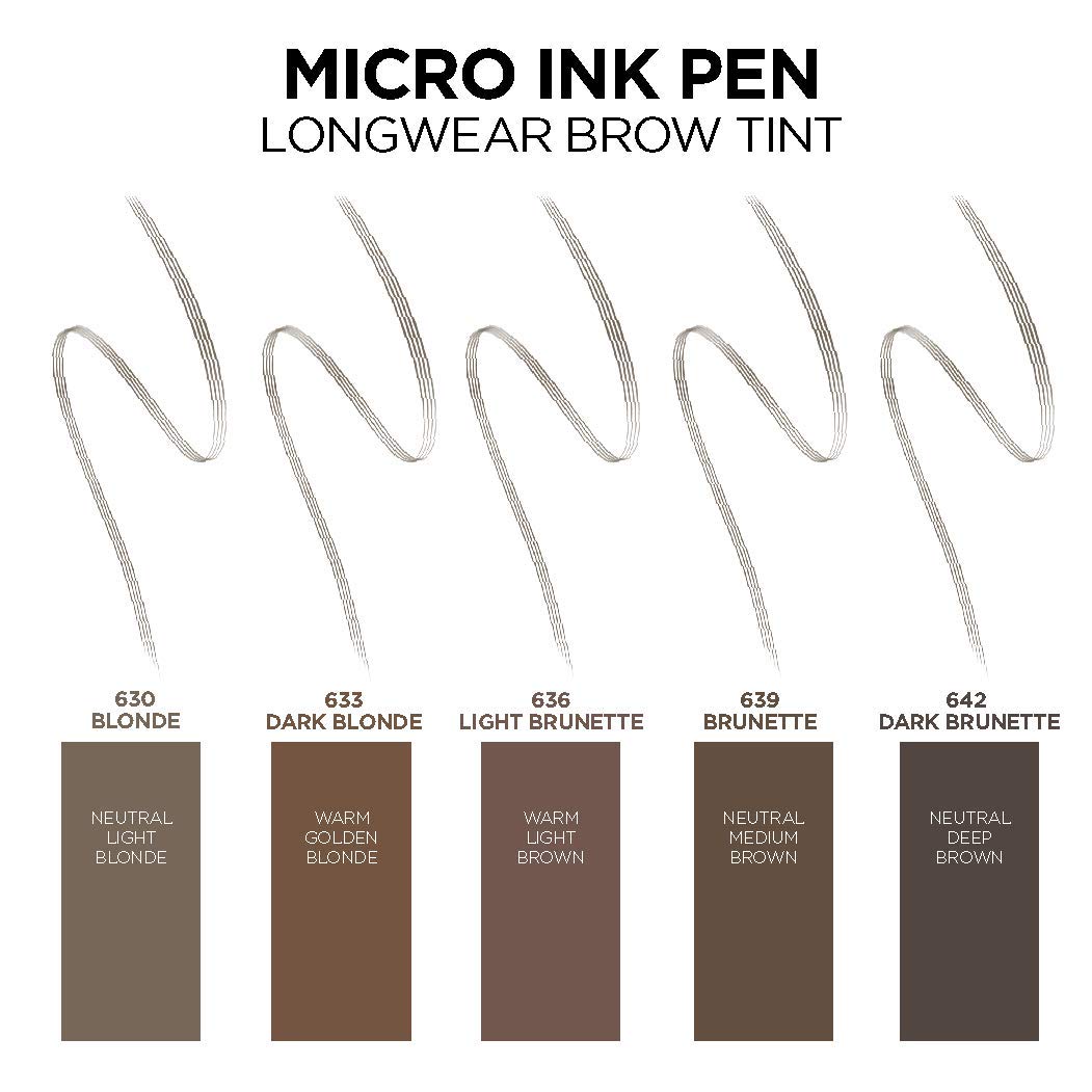 L'ORÉAL PARIS Brow Stylist Micro Ink Pen by Brow Stylist, Up to 48HR Wear, 639 Brunette, 0.033 fl. oz.-071249410479-LR-333978-8-LR eShop
