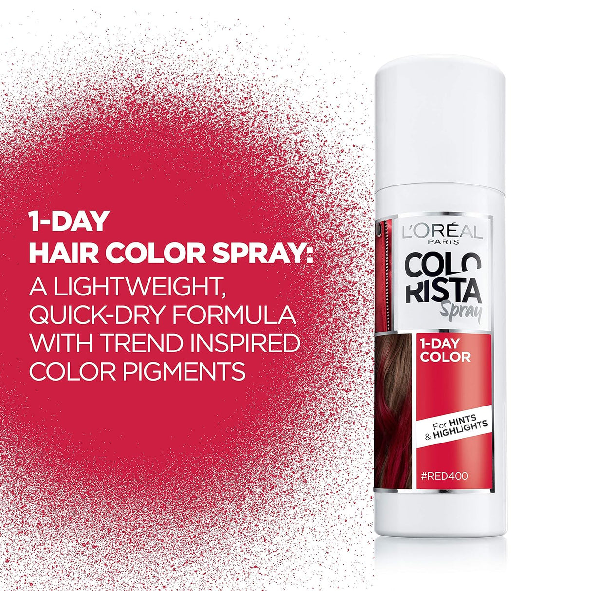 L'ORÉAL PARIS Colorista 1-Day Hair Color Spray - 400 Red, 2 oz-071249405383-LR-361771-3-LR eShop