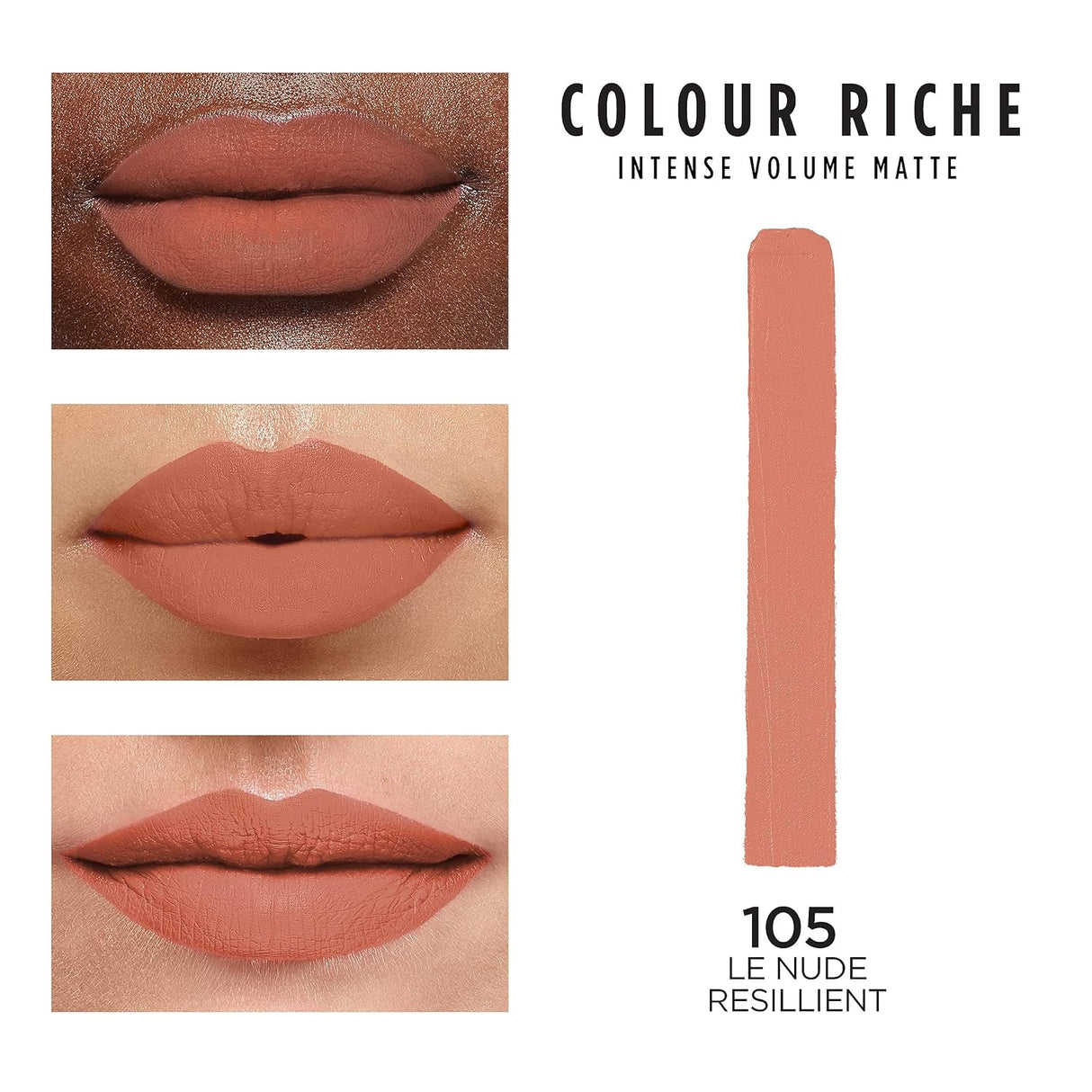 L'ORÉAL PARIS Colour Riche Intense Volume Matte Lipstick, 105 Le Nude Resilient, 0.06 oz-071249682159-LR-351876-2-LR eShop
