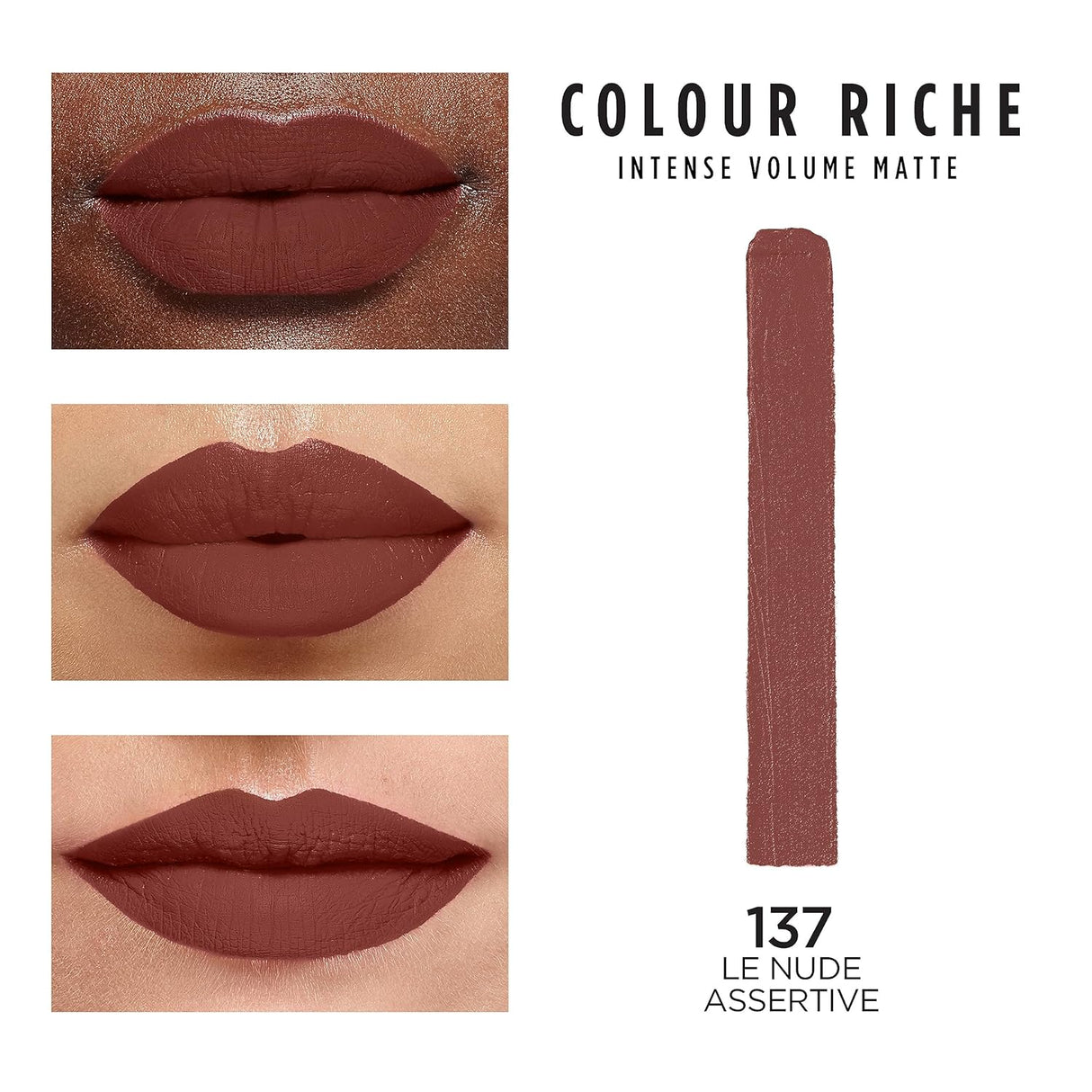 L'ORÉAL PARIS Colour Riche Intense Volume Matte Lipstick, 137 Le Nude Assertive, 0.06 oz-071249682135-LR-351873-2-LR eShop