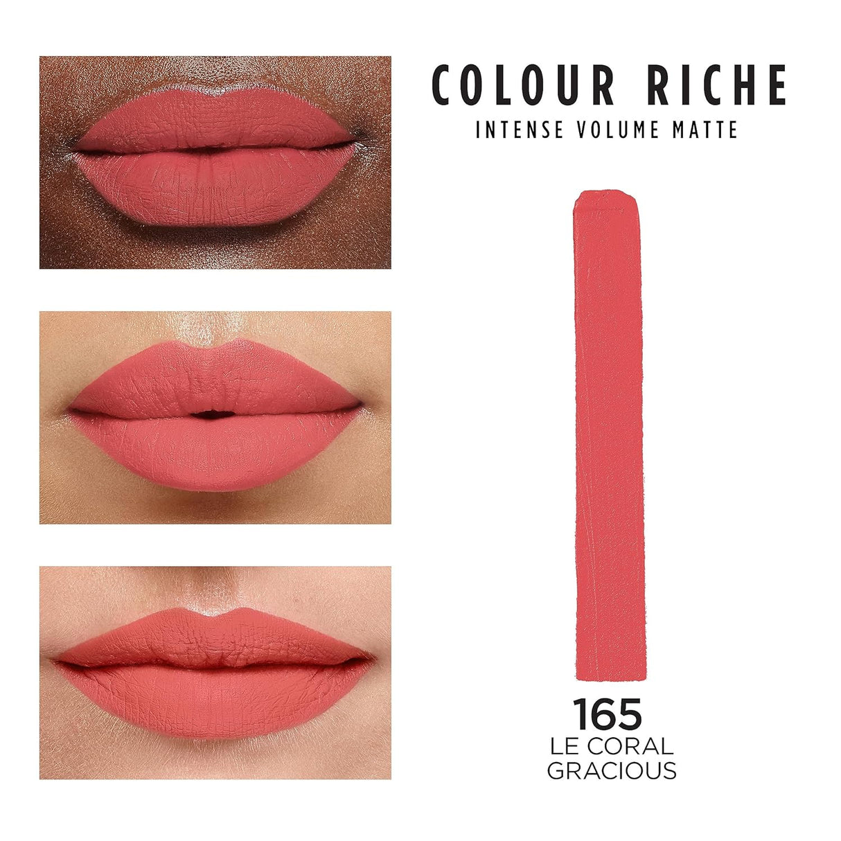 L'ORÉAL PARIS Colour Riche Intense Volume Matte Lipstick, 165 Le Coral Gracious, 0.06 oz-071249682180-LR-351838-2-LR eShop