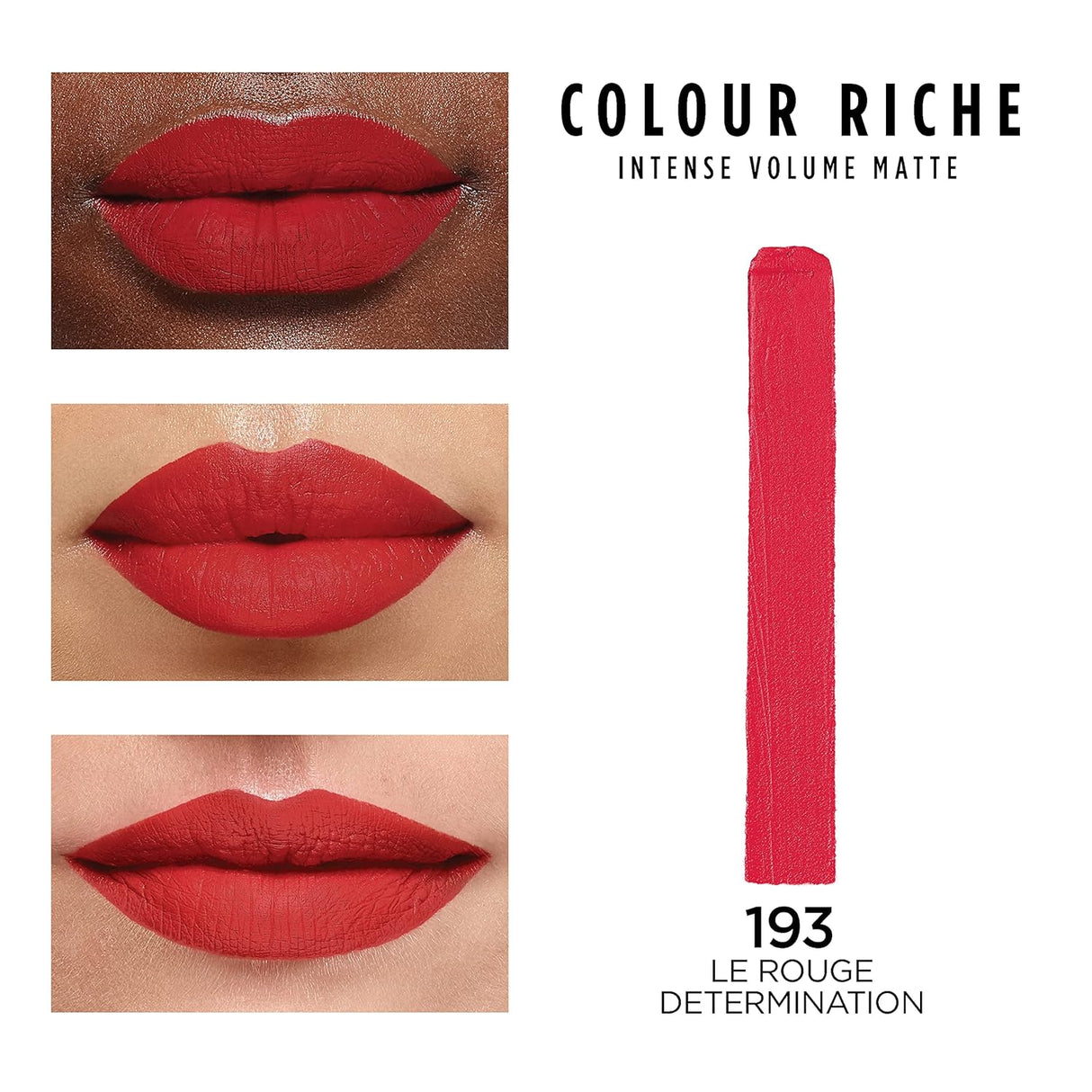 L'ORÉAL PARIS Colour Riche Intense Volume Matte Lipstick, 193 Le Rouge Determination, 0.06 oz-071249658666-LR-347251-2-LR eShop