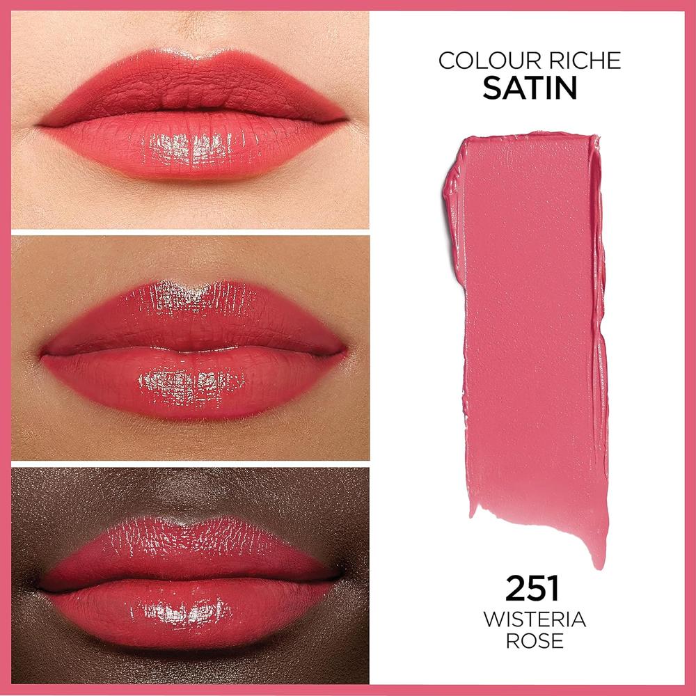 L'ORÉAL PARIS Colour Riche Original Satin Lipstick for Moisturized Lips, 251 Wisteria Rose, 0.13 oz.-071249256244-LR-250527-2-LR eShop