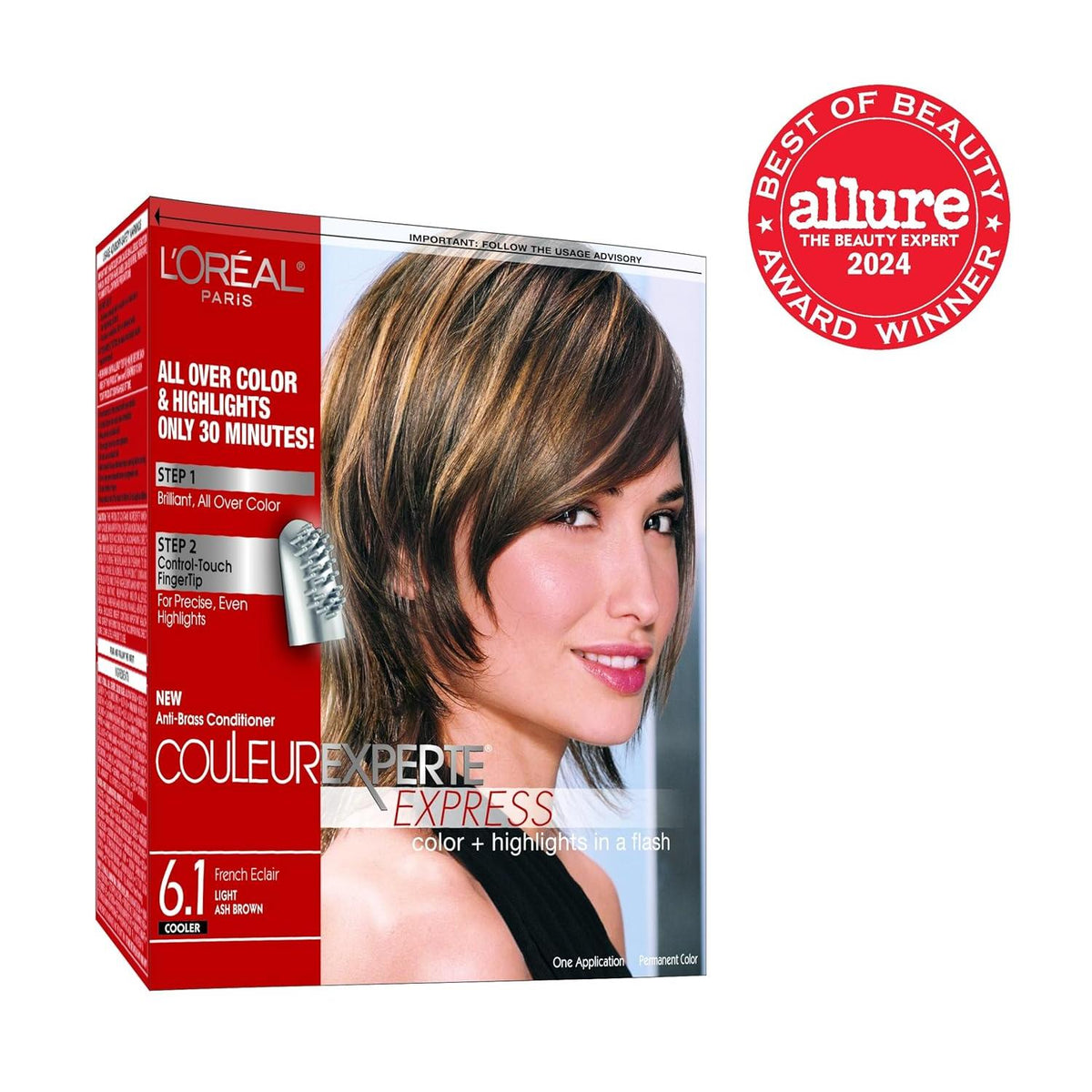 L'ORÉAL PARIS Couleur Experte 2-Step Home Hair Color and Highlights Kit - 6.1 French Éclair-071249200728-LR-361723-3-LR eShop