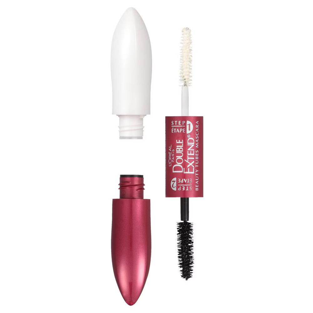 L'ORÉAL PARIS Double Extend Beauty Tubes Lengthening Mascara and Basecoat, 575 Blackest Black, 0.33 fl oz-071249149768-LR-190224-1-LR eShop