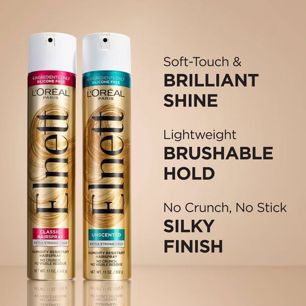 L'ORÉAL PARIS Elnett Satin Extra Strong Hold Unscented Hair Spray, 11 fl. oz.-071249221136-LR-251916-3-LR eShop