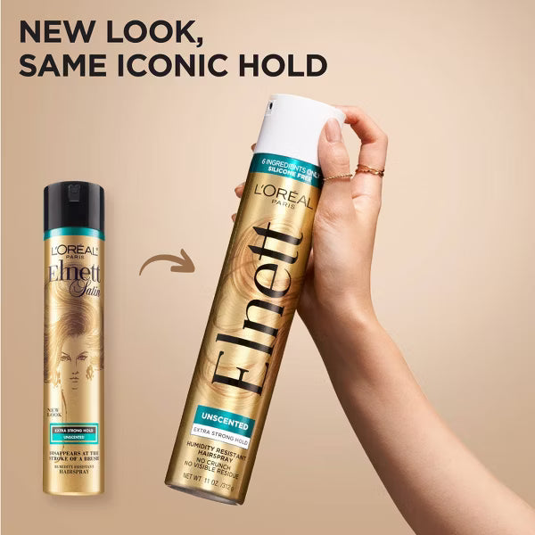 L'ORÉAL PARIS Elnett Satin Extra Strong Hold Unscented Hair Spray, 11 fl. oz.-071249221136-LR-251916-7-LR eShop