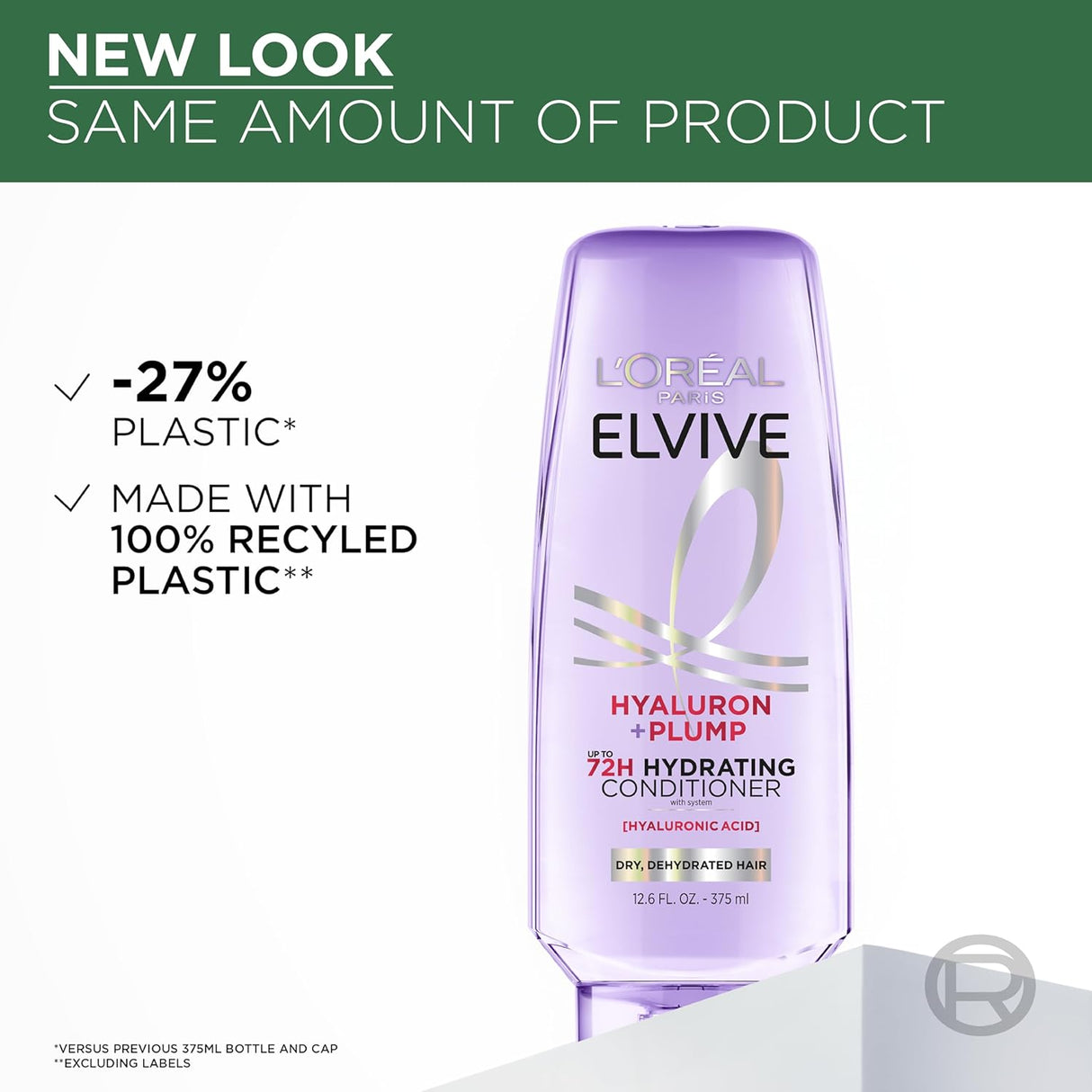 L'ORÉAL PARIS Elvive Hyaluron Plump Hydrating Conditioner, 12.6 oz-071249666203-LR-348960-6-LR eShop