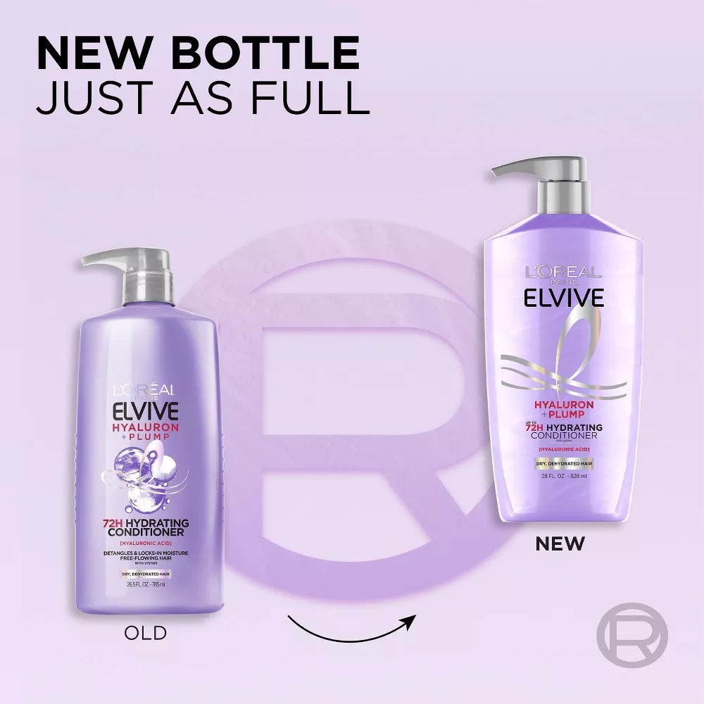 L'ORÉAL PARIS Elvive Hyaluron Plump Hydrating Conditioner for Dry Hair, 28 oz-071249672884-LR-361635-8-LR eShop