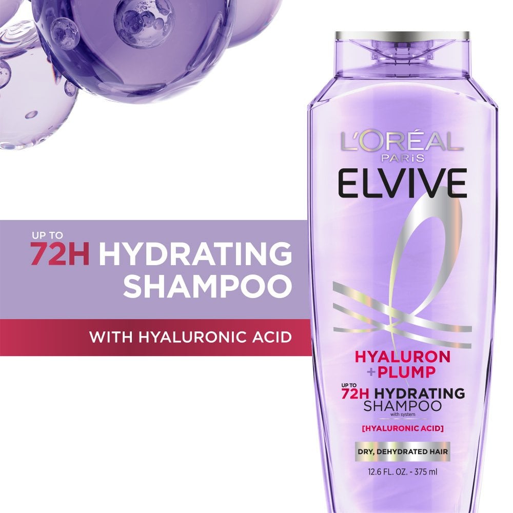 L'ORÉAL PARIS Elvive Hyaluron + Plump Hydrating Shampoo for Dehydrated and Dry Hair, 12.6 fl oz-071249665671-LR-348959-3-LR eShop