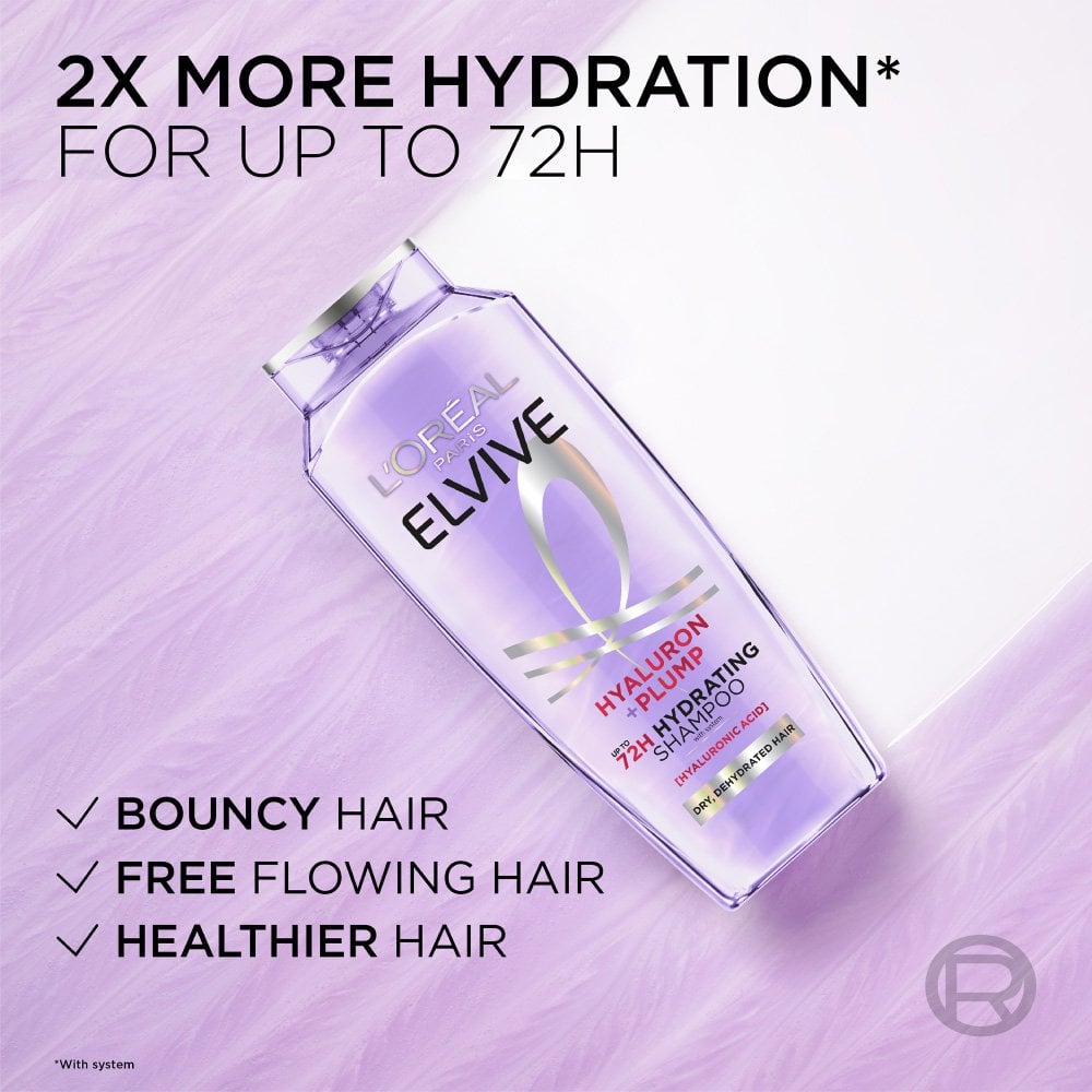 L'ORÉAL PARIS Elvive Hyaluron + Plump Hydrating Shampoo for Dehydrated and Dry Hair, 12.6 fl oz-071249665671-LR-348959-8-LR eShop