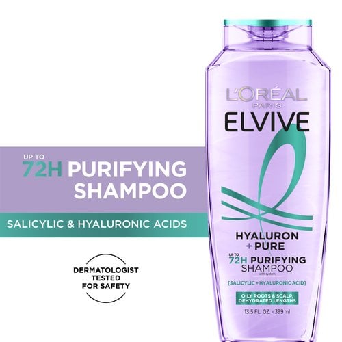 L'ORÉAL PARIS Elvive Hyaluron + Pure Purifying Shampoo for Oily Hair, 12.6 oz-071249680650-LR-361637-2-LR eShop
