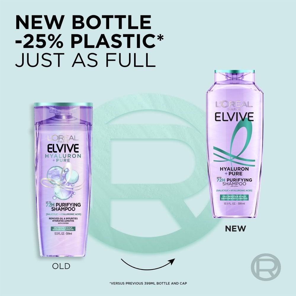 L'ORÉAL PARIS Elvive Hyaluron + Pure Purifying Shampoo for Oily Hair, 12.6 oz-071249680650-LR-361637-4-LR eShop