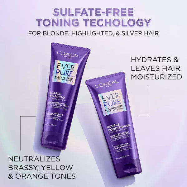 L'ORÉAL PARIS EverPure Sulfate Free Purple Shampoo for Colored Hair, Travel Size, 2.5 fl. oz.-071249685235-LR-358712-4-LR eShop