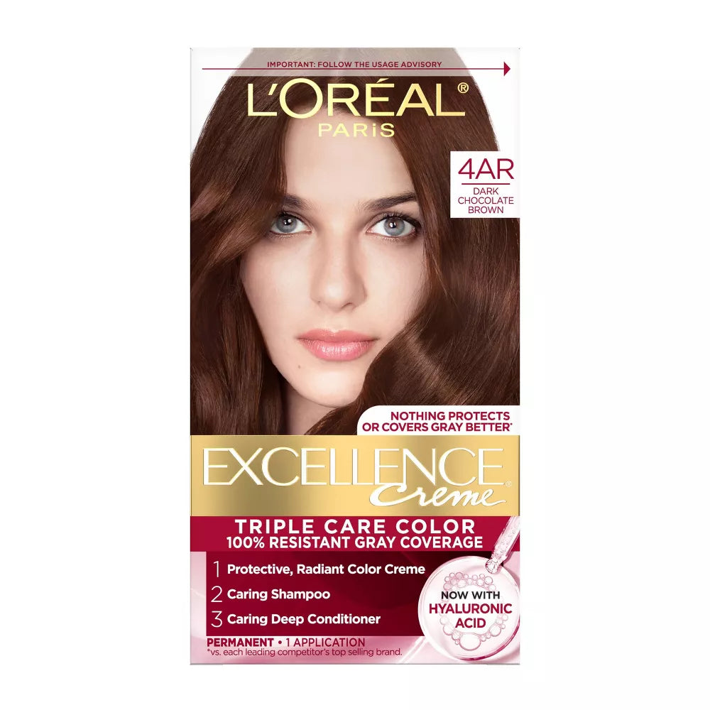 L'ORÉAL PARIS Excellence Triple Protection Permanent Hair Color - 4AR Dark Chocolate Brown-071249121450-LR-361715-1-LR eShop