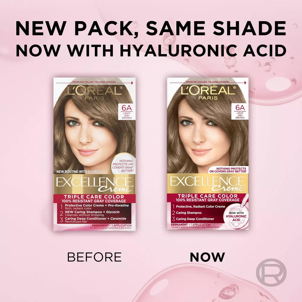 L'Oreal Paris Excellence Triple Protection Permanent Hair Color, 6A Light Ash Brown-071249210604-LR-229803-9-LR eShop