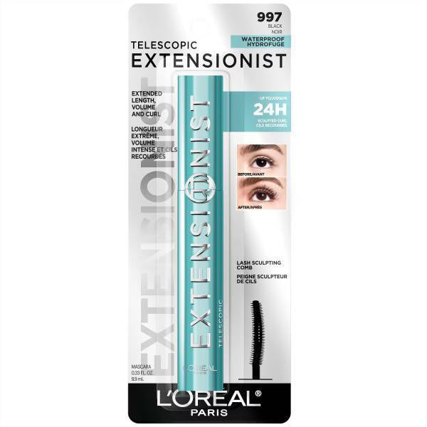 L'ORÉAL PARIS Extensionist Curling & Lengthening Mascara, 997 Waterproof Black, 0.41 fl oz-071249702796-LR-360816-3-LR eShop