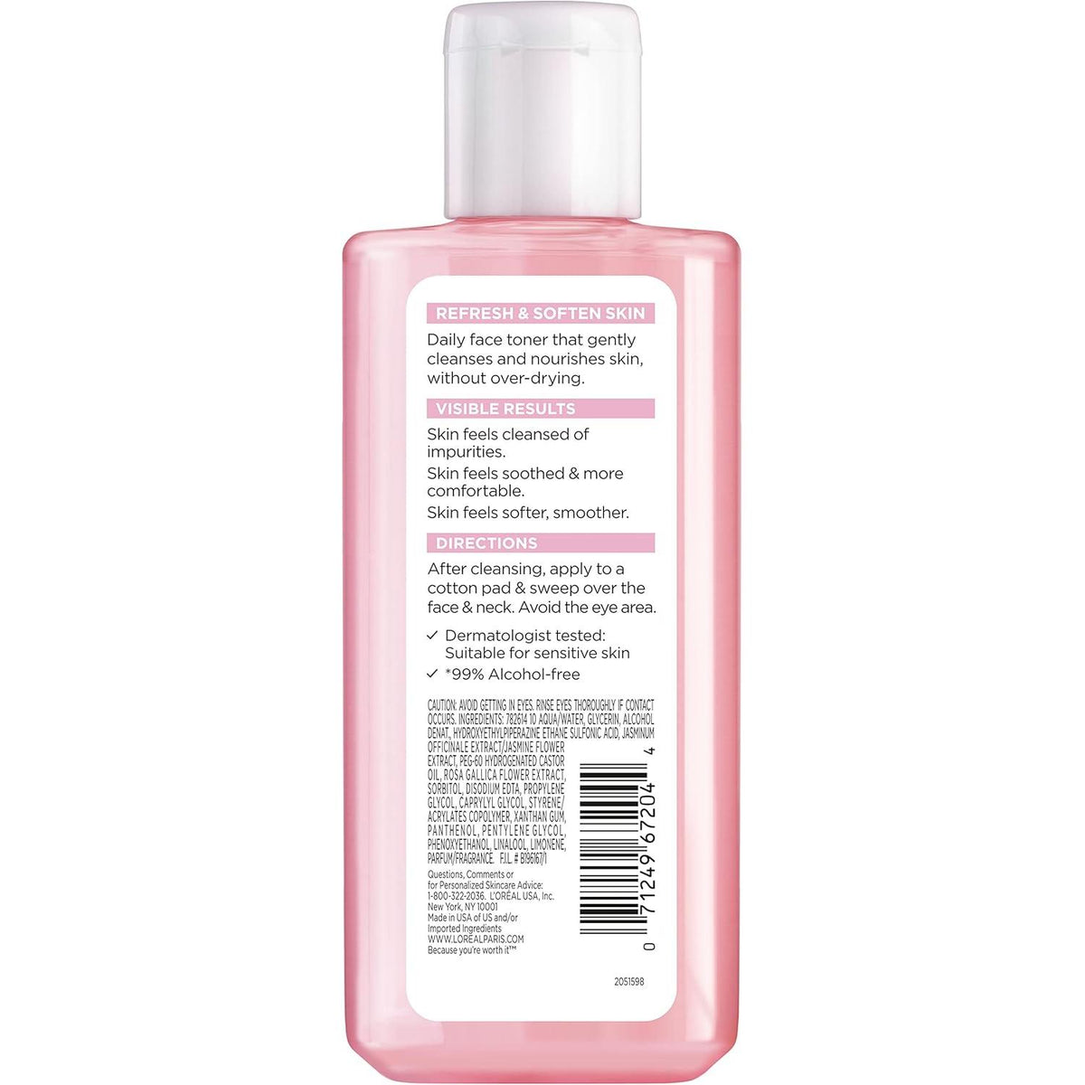 L'ORÉAL PARIS HydraFresh Alcohol Free Facial Toner with Pro-Vitamin B5, 8.5 fl. oz.-071249672044-LR-252530-6-LR eShop