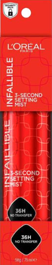 L'ORÉAL PARIS Infallible 3-Second Setting Mist Up to 36 Hour Wear Setting Spray, Carded-071249707807-LR-361106-1-LR eShop