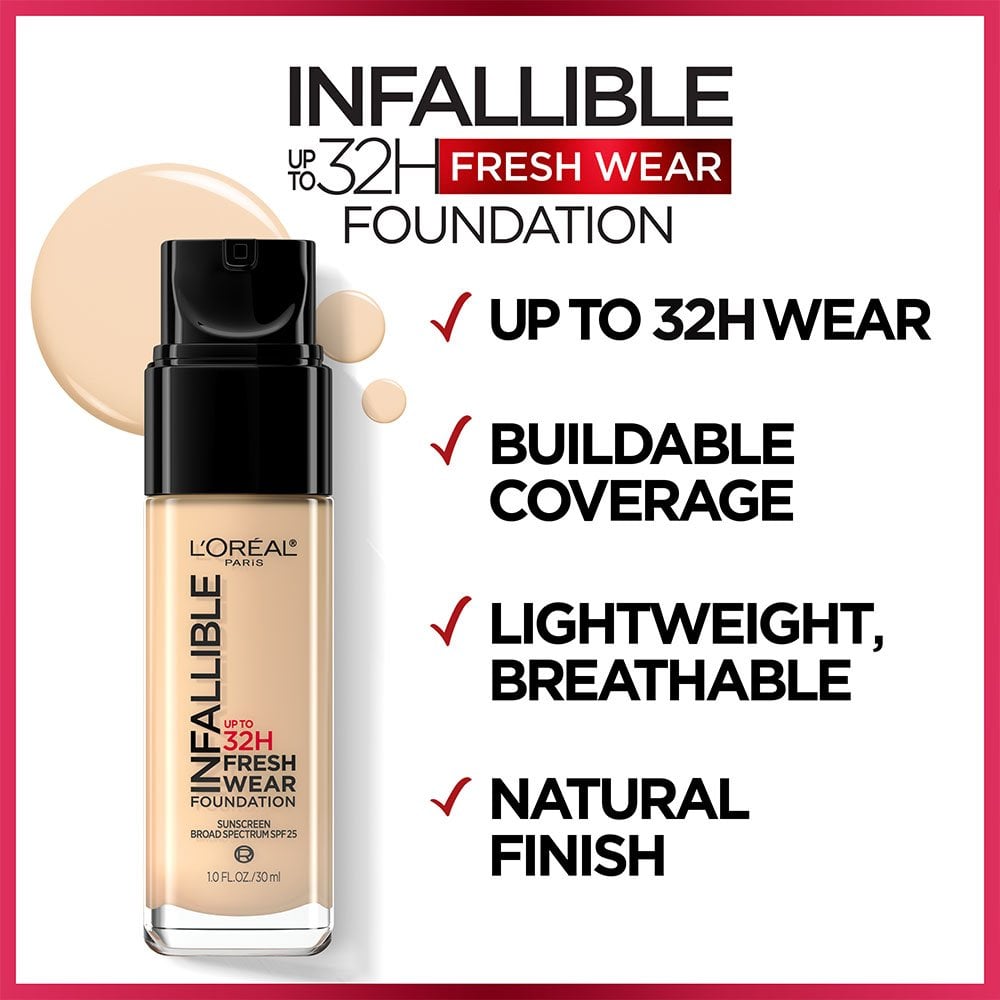 L'ORÉAL PARIS Infallible 32 Hour Fresh Wear Lightweight Foundation, 487 Warm Almond, 1 oz.-071249408117-LR-333990-4-LR eShop