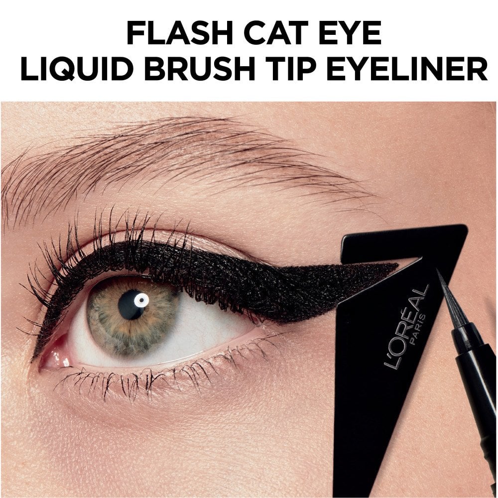 L'ORÉAL PARIS Infallible Flash Cat Eye Waterproof Brush Tip Liquid Eyeliner, 220 Black, 0.018 oz.-071249386033-LR-331882-5-LR eShop
