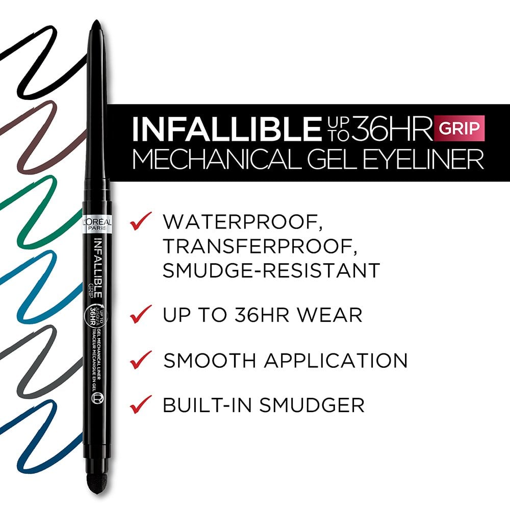 L'ORÉAL PARIS Infallible Grip Mechanical Gel Makeup Eyeliner, 200 Intense Black, 0.11 oz-071249663646-LR-347235-5-LR eShop