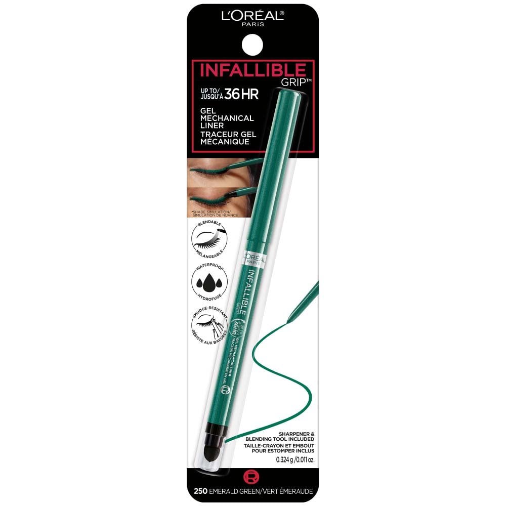 L'ORÉAL PARIS Infallible Grip Mechanical Gel Makeup Eyeliner, 250 Emerald Green, 0.01 oz-071249663660-LR-347231-1-LR eShop