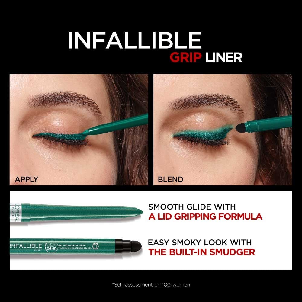 L'ORÉAL PARIS Infallible Grip Mechanical Gel Makeup Eyeliner, 250 Emerald Green, 0.01 oz-071249663660-LR-347231-7-LR eShop