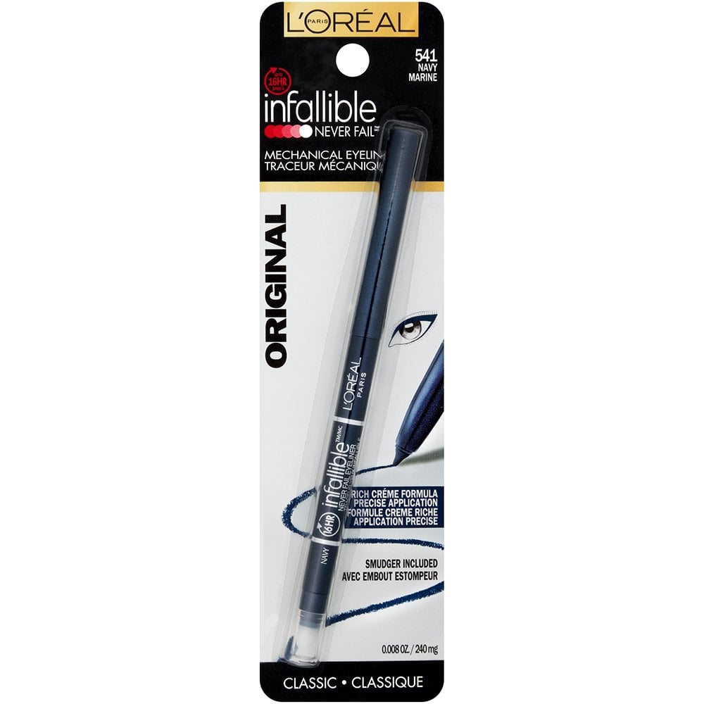 L'ORÉAL PARIS Infallible Never Fail Pencil Eyeliner with Built in Sharpener, 541 Navy, 0.008 oz.-071249206034-LR-221798-1-LR eShop