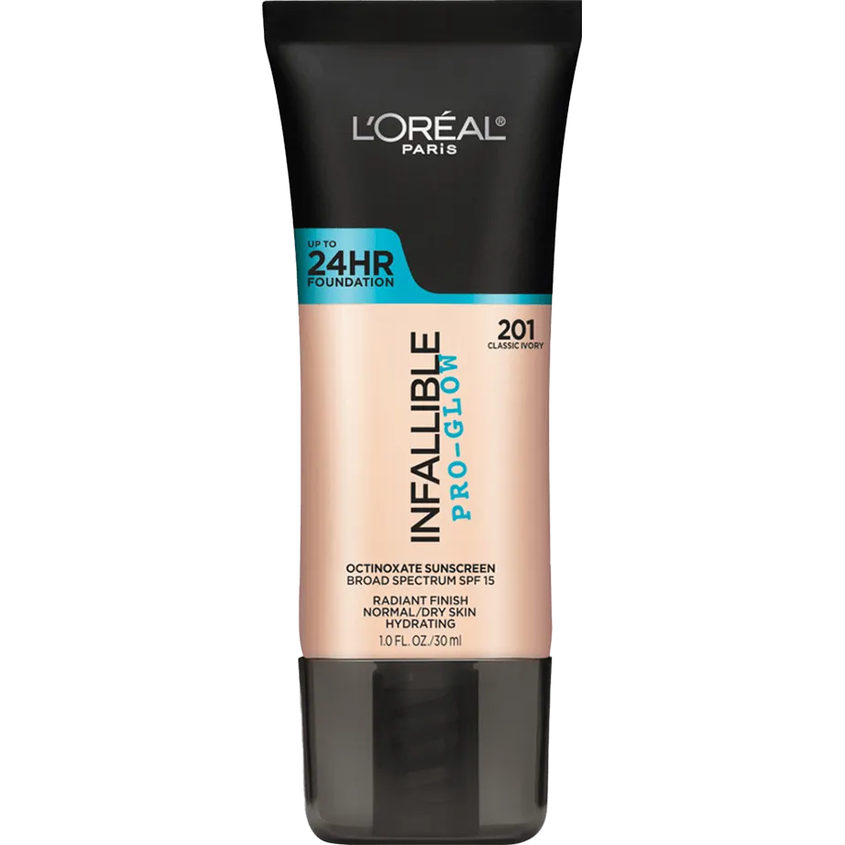 L'ORÉAL PARIS Infallible Pro-Glow Foundation, 201 Classic Ivory, 1 fl. oz.-071249330449-LR-300980-1-LR eShop