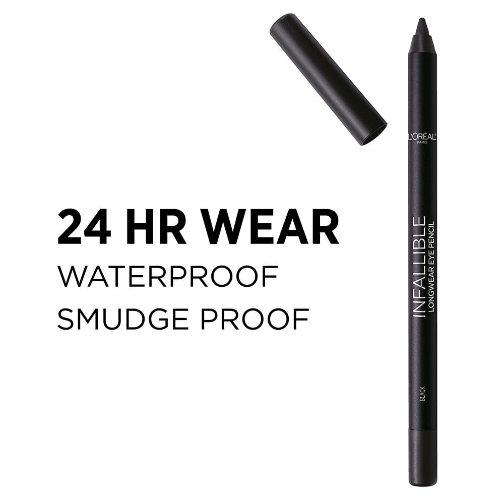 L'ORÉAL PARIS Infallible Pro-Last Waterproof, Up to 24HR Pencil Eyeliner, 890 Charcoal Shimmer, 0.042 oz.-071249385197-LR-336552-4-LR eShop