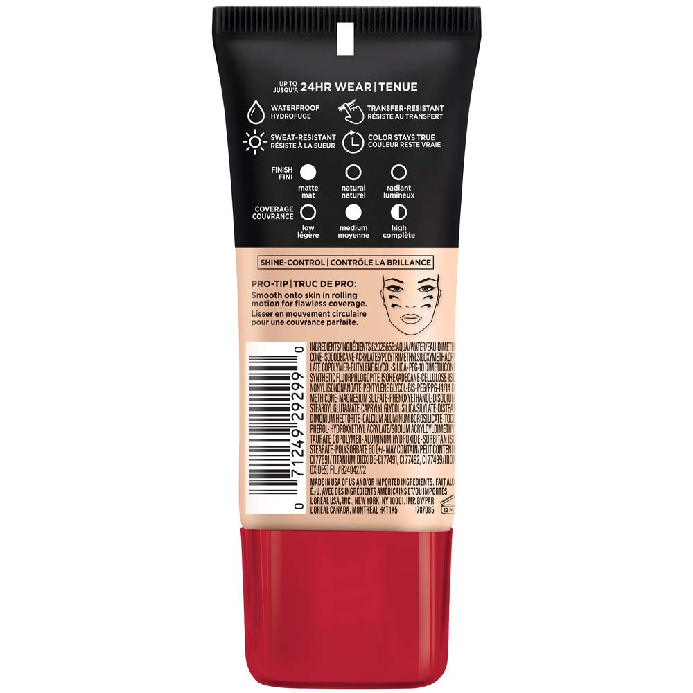 L'ORÉAL PARIS Infallible Pro-Matte Blendable Foundation, Oil Free, 101 Classic Ivory, 1 fl. oz.-071249292990-LR-279706-3-LR eShop