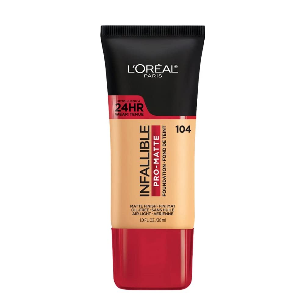 L'ORÉAL PARIS Infallible Pro-Matte Blendable Foundation, Oil Free, 104 Golden Beige, 1 fl. oz.-071249293034-LR-279710-1-LR eShop