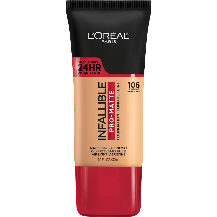L'ORÉAL PARIS Infallible Pro-Matte Blendable Foundation, Oil Free, 106 Sun Beige, 1 fl. oz.-071249293058-LR-279703-1-LR eShop