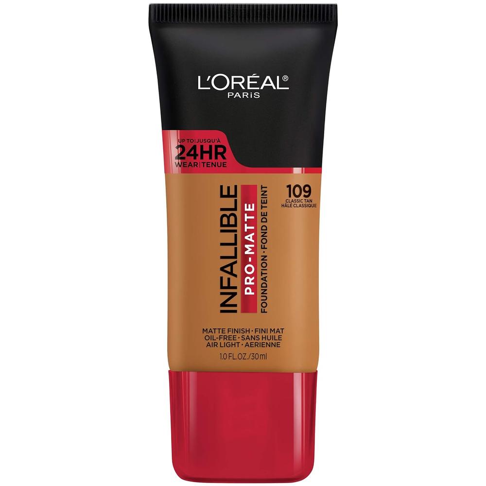 L'ORÉAL PARIS Infallible Pro-Matte Blendable Foundation, Oil Free, 109 Classic Tan, 1 fl. oz.-071249293089-LR-279712-1-LR eShop