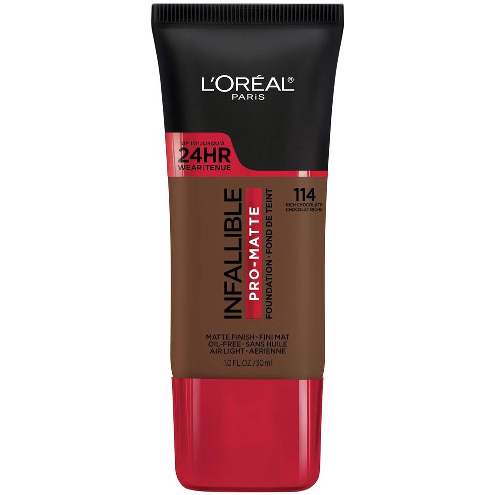 L'ORÉAL PARIS Infallible Pro-Matte Blendable Foundation, Oil Free, 114 Rich Chocolate, 1 fl. oz.-071249367674-LR-331897-1-LR eShop