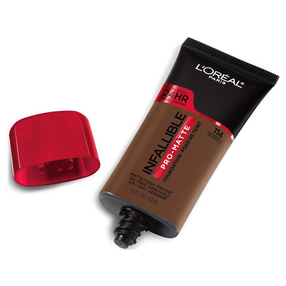 L'ORÉAL PARIS Infallible Pro-Matte Blendable Foundation, Oil Free, 114 Rich Chocolate, 1 fl. oz.-071249367674-LR-331897-2-LR eShop