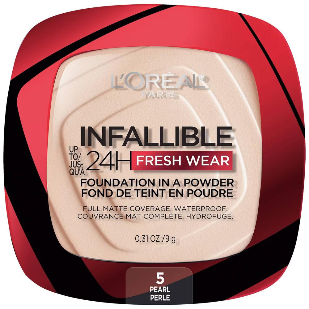 L'ORÉAL PARIS Infallible Up to 24H Fresh Wear Foundation in a Powder, matte finish, 005 Pearl, 0.31 oz.-071249627730-LR-338298-1-LR eShop