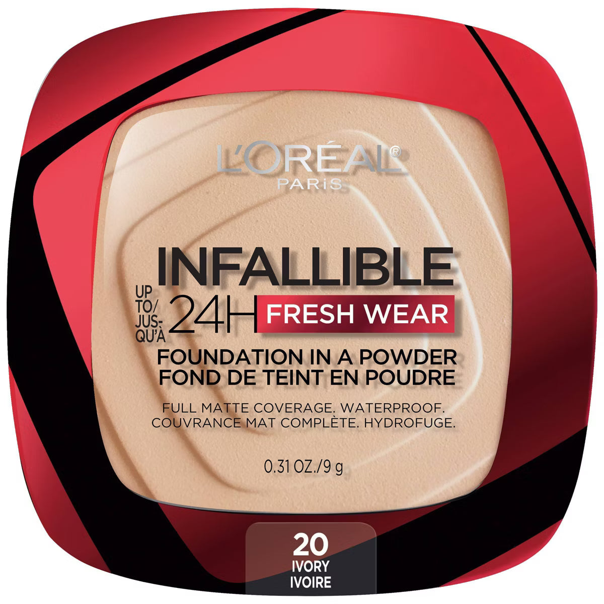 L'ORÉAL PARIS Infallible Up to 24H Fresh Wear Foundation in a Powder, matte finish, 020 Ivory, 0.31 oz-071249627754-LR-342408-1-LR eShop