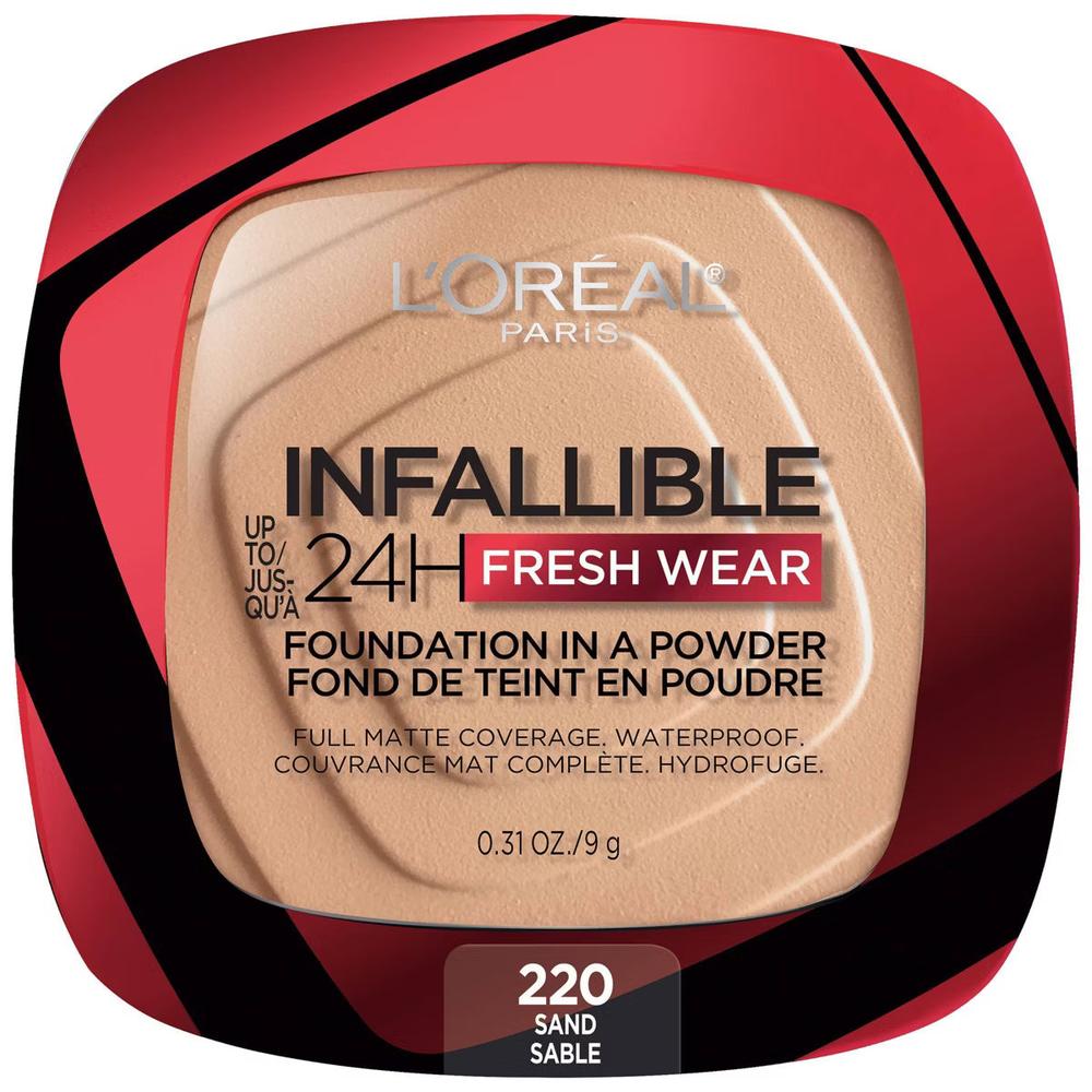 L'ORÉAL PARIS Infallible Up to 24H Fresh Wear Foundation in a Powder, matte finish, 220 Sand, 0.31 oz.-071249627815-LR-338302-1-LR eShop