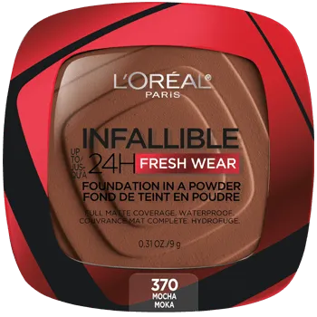 L'ORÉAL PARIS Infallible Up to 24H Fresh Wear Foundation in a Powder, matte finish, 370 Mocha, 0.31 oz-071249651353-LR-342405-1-LR eShop