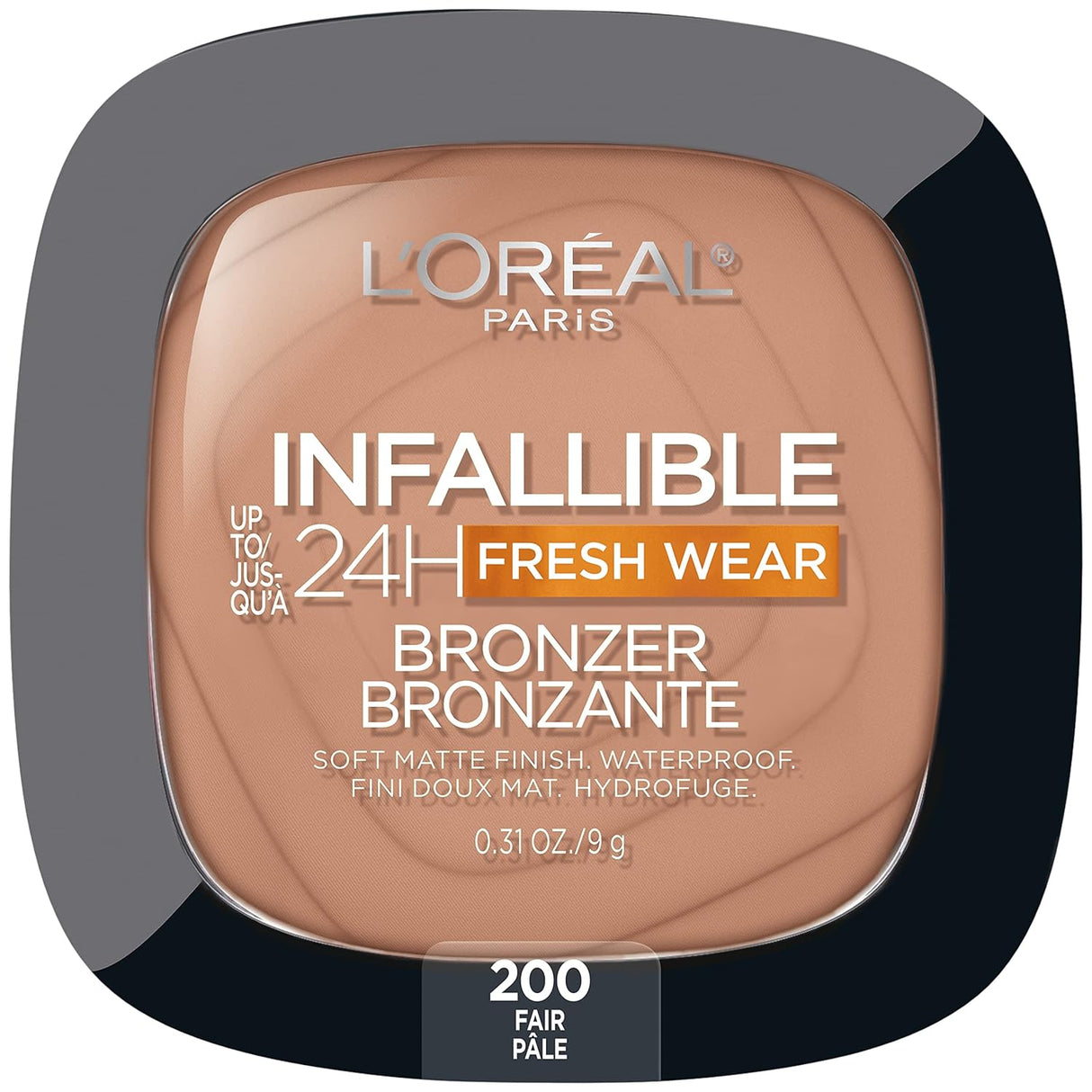 L'ORÉAL PARIS Infallible Up to 24H Fresh Wear Soft Matte Bronzer, 200 Fair, 0.31 oz-071249664155-LR-345571-1-LR eShop
