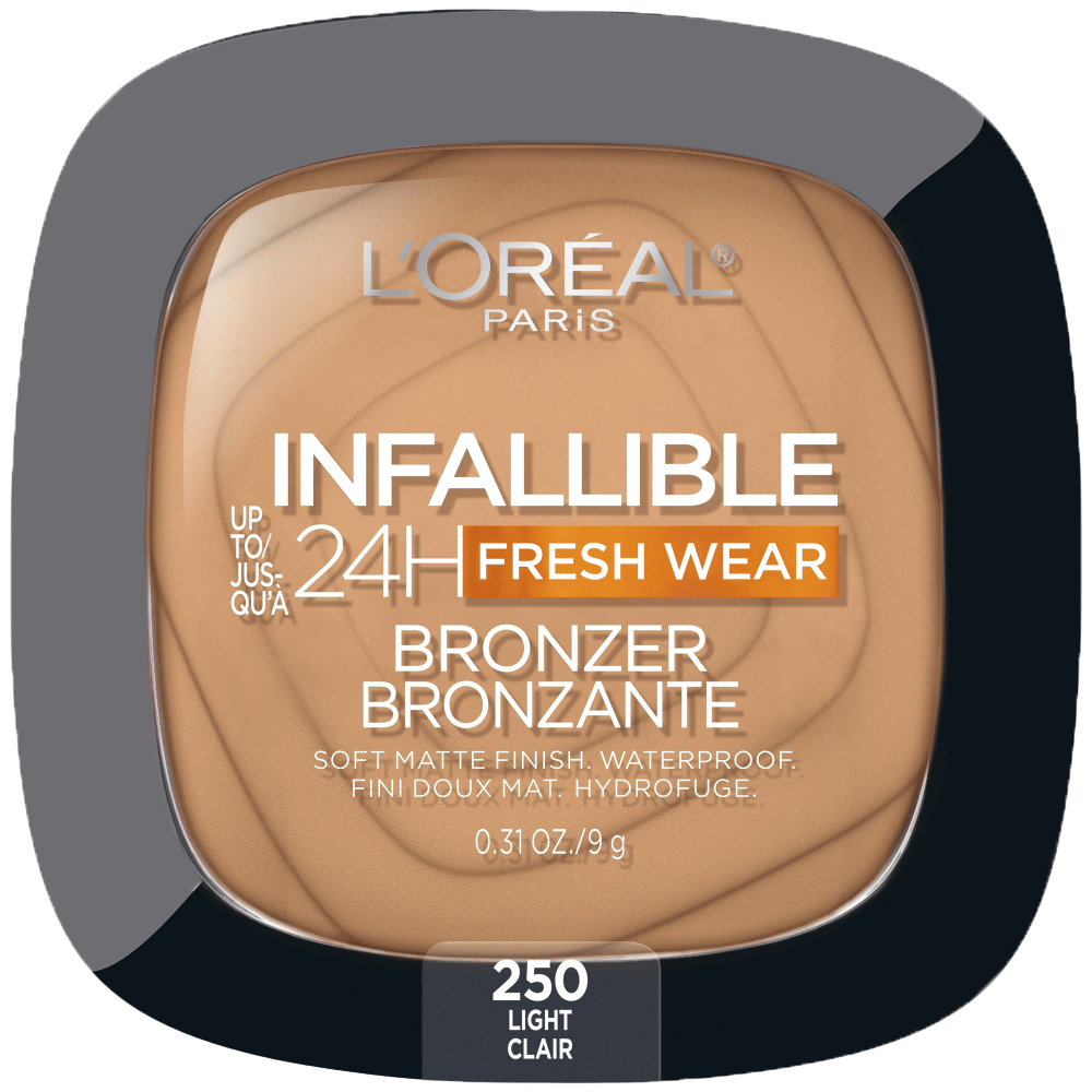 L'ORÉAL PARIS Infallible Up to 24H Fresh Wear Soft Matte Bronzer, 250 Light , 0.31 oz-071249664162-LR-345573-1-LR eShop