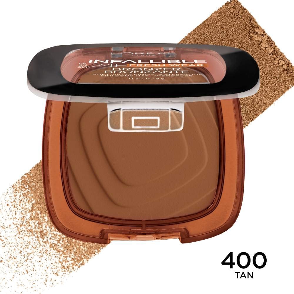 L'ORÉAL PARIS Infallible Up to 24H Fresh Wear Soft Matte Bronzer, 400 Tan, 0.31 oz-071249664193-LR-345568-2-LR eShop