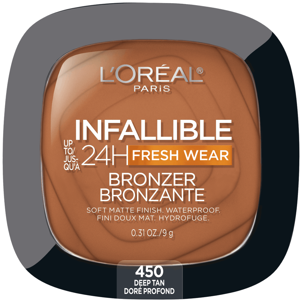 L'ORÉAL PARIS Infallible Up to 24H Fresh Wear Soft Matte Bronzer, 450 Deep Tan, 0.31 oz-071249664209-LR-345566-1-LR eShop