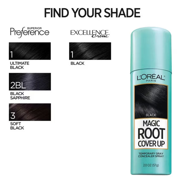L'ORÉAL PARIS Magic Root Cover Up Temporary Gray Concealer Spray, Black, 2 oz.-071249318577-LR-296008-7-LR eShop