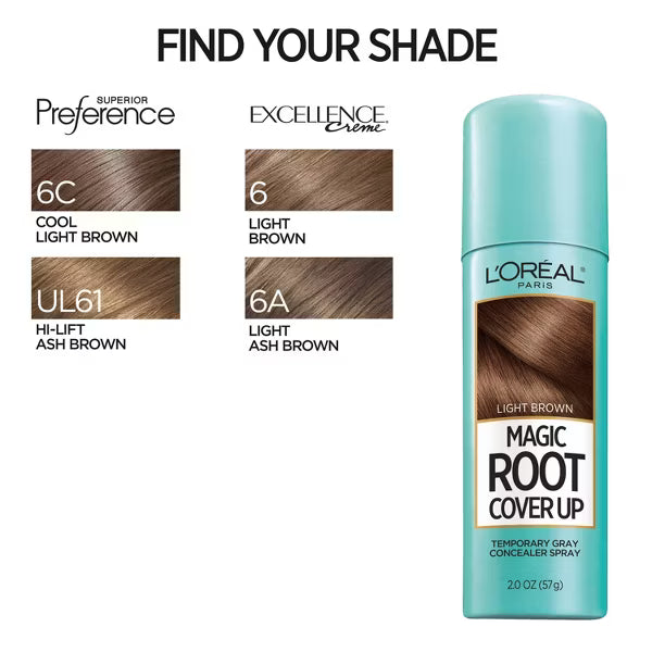 L'ORÉAL PARIS Magic Root Cover Up Temporary Gray Concealer Spray, Light Brown, 2 oz.-071249341506-LR-310281-7-LR eShop