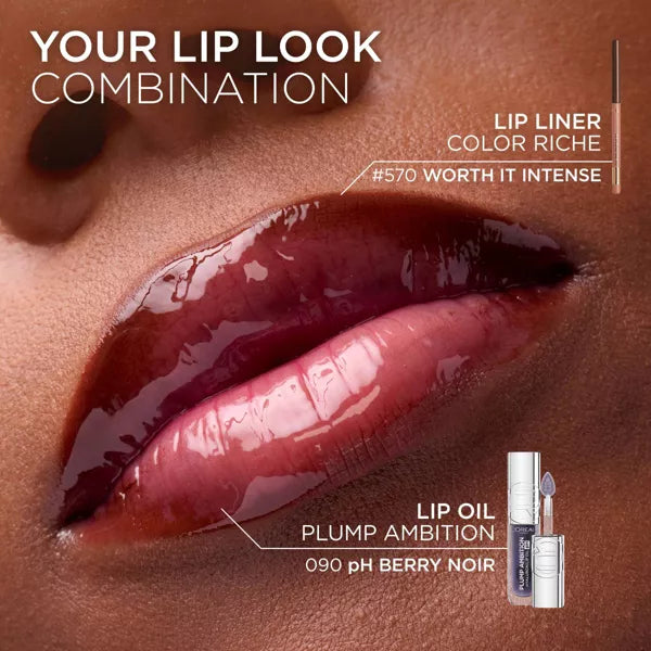 L'ORÉAL PARIS Plump Ambition Hyaluron pH Lip Oil Plumping Lip Gloss, ph Berry Noir, 0.16 fl oz-071249701348-LR-358188-10-LR eShop